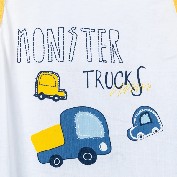 Bộ bé trai sát nách Animo Easy SU26 HN0426075 (1-4Y,Trắng-Vàng)