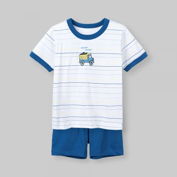 Bộ bé trai ngắn Animo Easy SU26 HN0426079 (1-4Y,Trắng-Xanh)