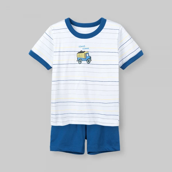 Bộ bé trai ngắn Animo Easy SU26 HN0426079 (1-4Y,Trắng-Xanh)