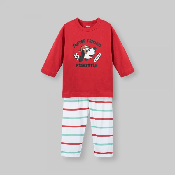 Bộ bé trai dài Animo Easy SU26 HN0426072 (1-4Y,Đỏ-Trắng)