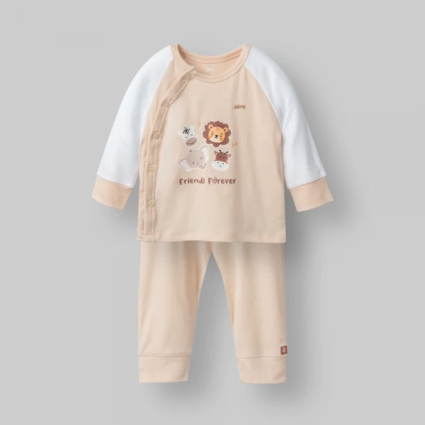 Set 2 bộ kháng khuẩn modal dài Animo VD0126022 (0-24M,Trắng-be)