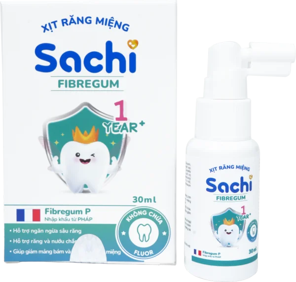 Xịt răng miệng Sachi Fibregum (Hộp 1 chai 30ml)