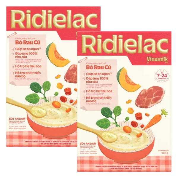Combo 2 Bột ăn dặm Bò rau củ Ridielac HG 200g