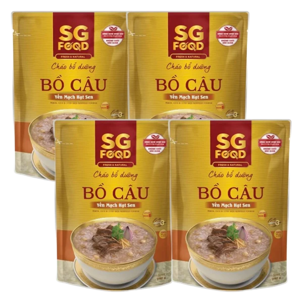 Combo 4 Cháo bổ dưỡng Bồ Câu Yến Mạch Hạt Sen 240gr