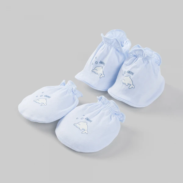 Set 6 bao tay chân bé trai thun Animo BA0126065 (NB, nhiều màu)