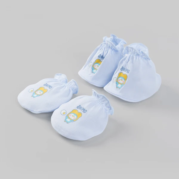 Set 6 bao tay chân bé trai thun Animo BA0126065 (NB, nhiều màu)