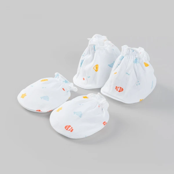Set 6 bao tay chân bé trai thun Animo BA0126065 (NB, nhiều màu)