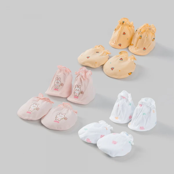 Set 6 bao tay chân bé gái bo Animo BA0126066 (NB, nhiều màu)