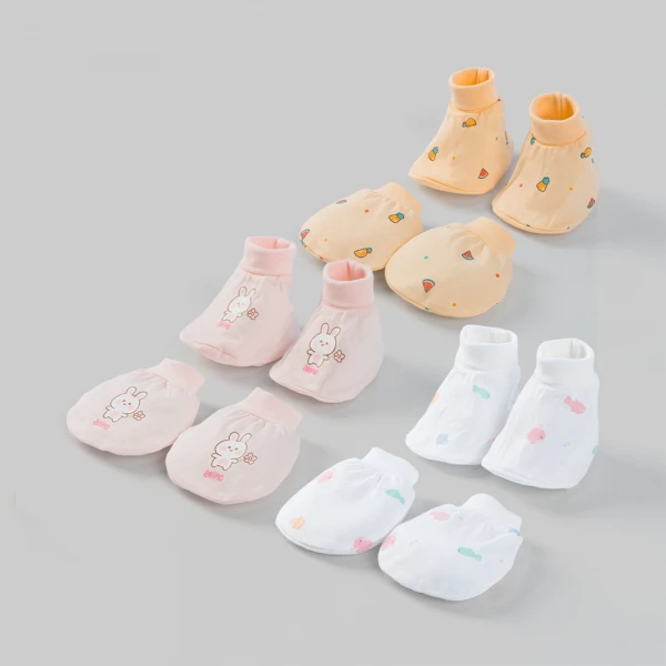 Set 6 bao tay chân bé gái bo Animo BA0126066 (NB, nhiều màu)