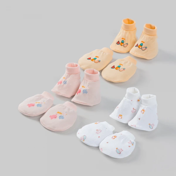 Set 6 bao tay chân bé gái bo Animo BA0126066 (NB, nhiều màu)