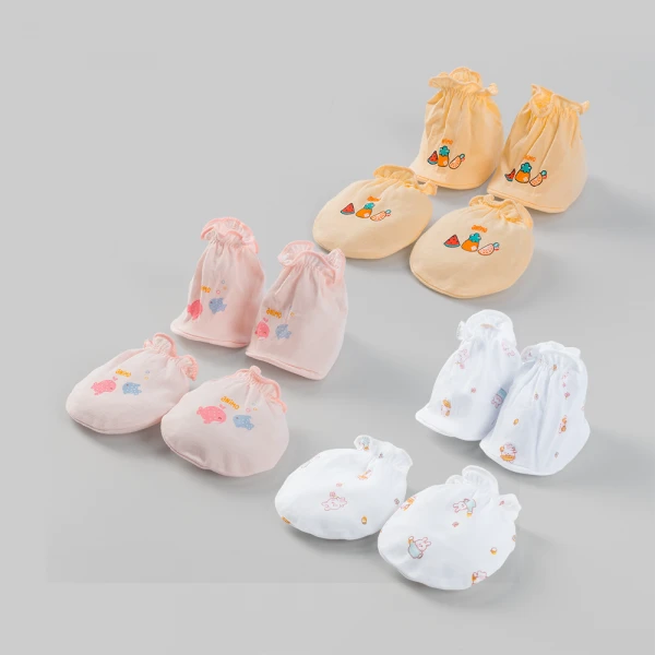 Set 6 bao tay chân bé gái bo Animo BA0126066 (NB, nhiều màu)