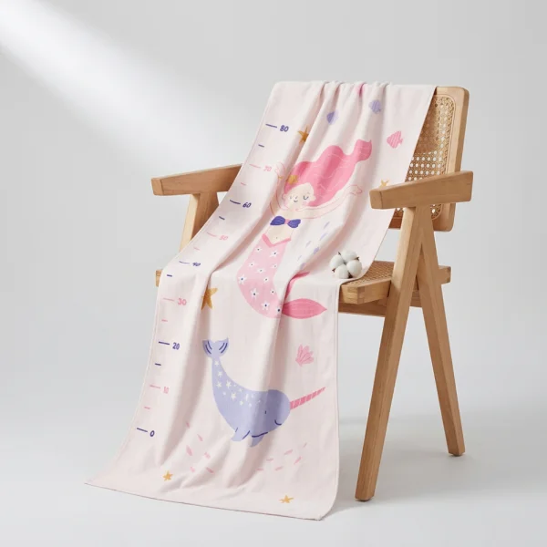 Combo 2 Khăn tắm trẻ em Cotton Thỏ và bạn Animo BM9T (60x120cm,Hồng)