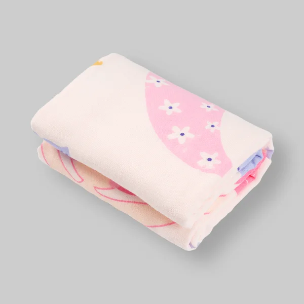 Combo 2 Khăn tắm trẻ em Cotton Thỏ và bạn Animo BM9T (60x120cm,Hồng)