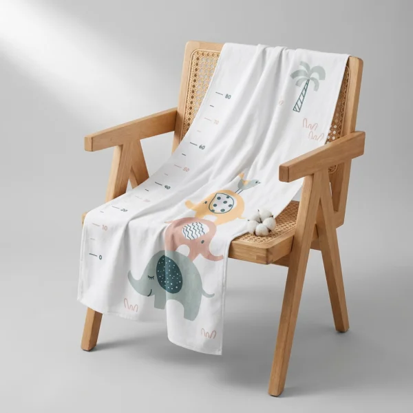 Khăn tắm trẻ em Cotton Animo BM9T (60x120cm,Trắng) *Giao hoạt tiết ngẫu nhiên