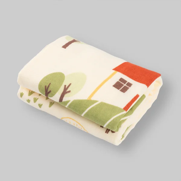 Combo 2 Khăn tắm trẻ em Cotton Vườn Bách Thú Animo BM9T (60x120cm,Trắng)