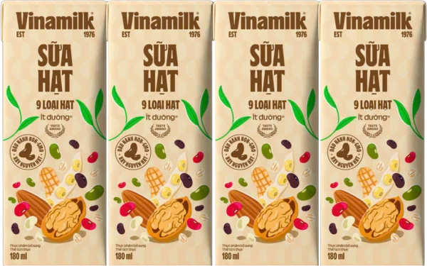 Thùng 6 lốc Sữa hạt 9 loại hạt Vinamilk ít dường 180ml (lốc 4 hộp)