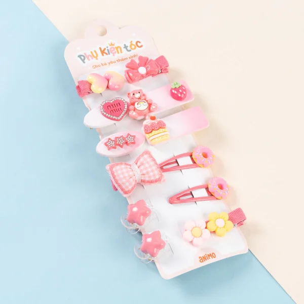Set kẹp tóc 14 món Animo A2601_MN028 (Hồng)