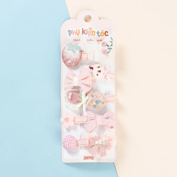 Set kẹp tóc 10 món Animo A2601_MN032 (Hồng)