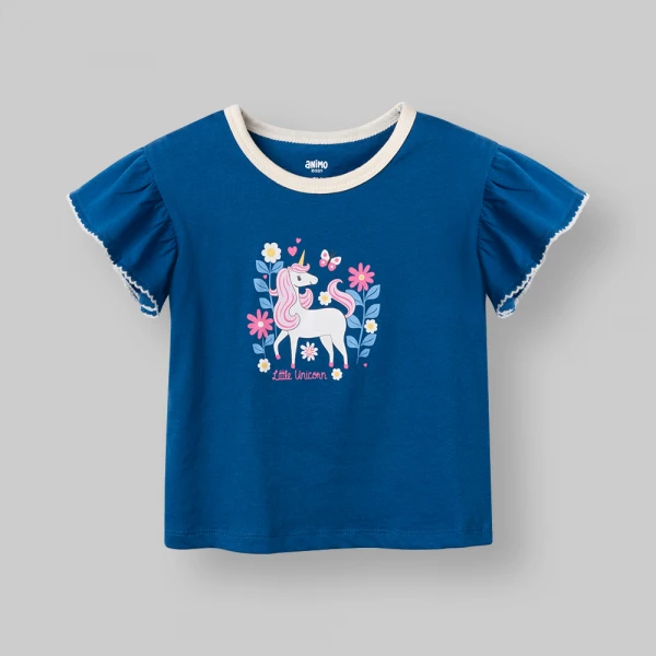 Bộ bé gái ngắn Animo Easy LU0526083 (1Y-4Y,Navy-Kem)