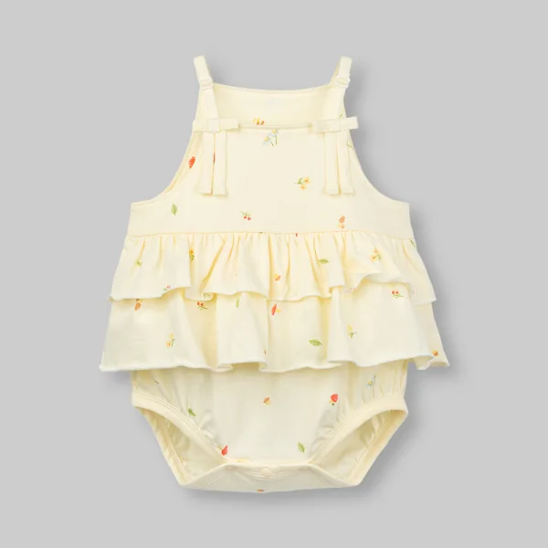 Bodysuit bé gái tam giác Animo VD0226006 (0-9M,Kem)