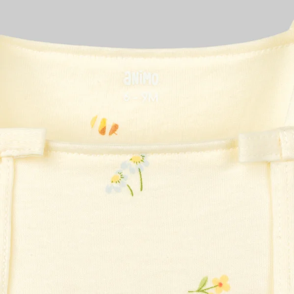 Bodysuit bé gái tam giác Animo VD0226006 (0-9M,Kem)