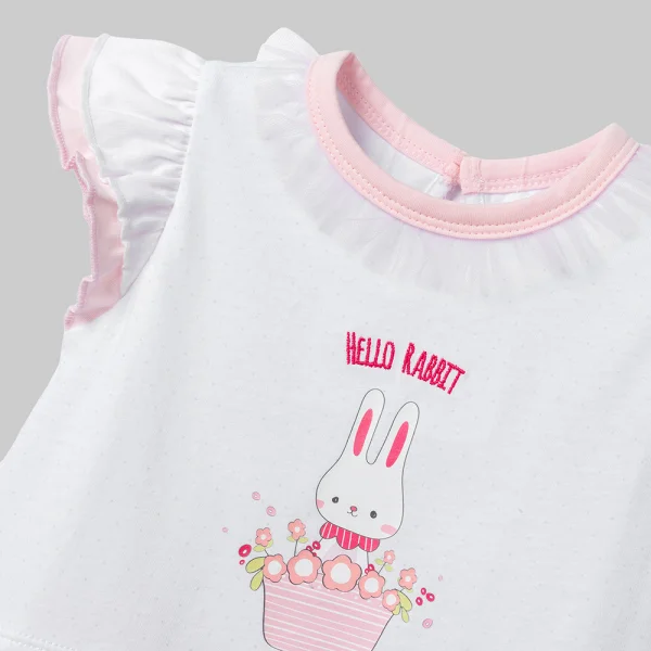 Bodysuit bé gái đùi Animo champs_pink VD0526011 (0-12M,Trắng-hồng nhạt)