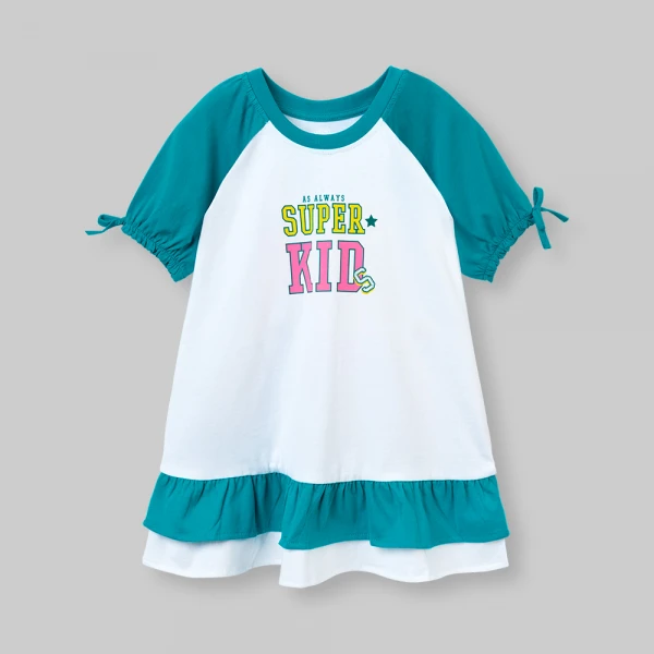 Đầm bé gái Animo champs LU0526045 (1Y-6Y,Trắng-lá,TT02)