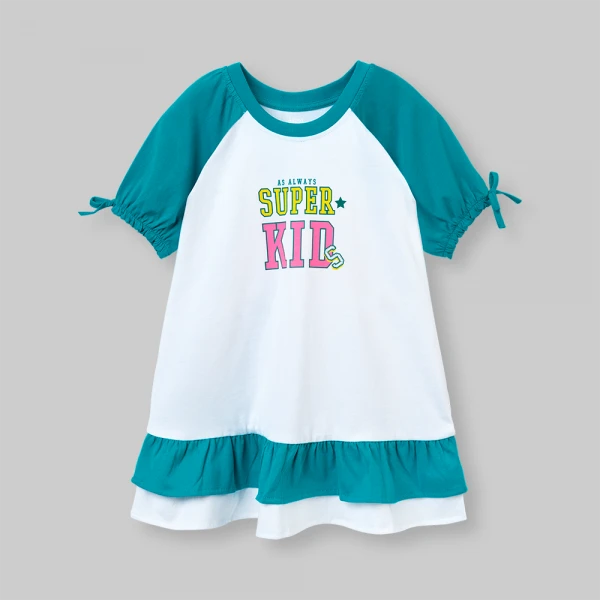 Đầm bé gái Animo champs LU0526045 (1Y-6Y,Trắng-lá,TT02)