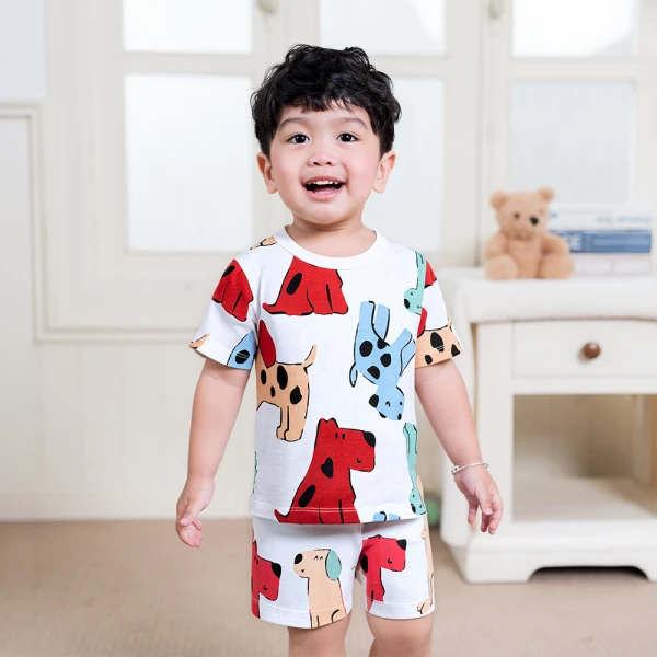 Bộ bé trai ngắn Animo Easy SU26 HN0426068 (1-4Y,Trắng)