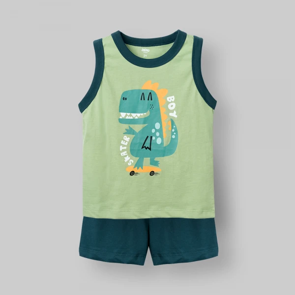 Bộ bé trai sát nách Animo Easy SU26 HN0526061 (1-4Y,Xanh lá)