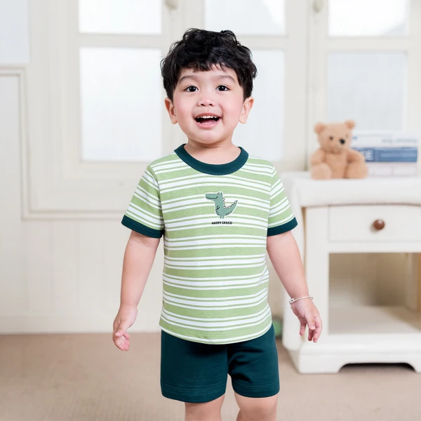 Bộ bé trai ngắn Animo Easy SU26 HN0526068 (1-4Y,Xanh lá)