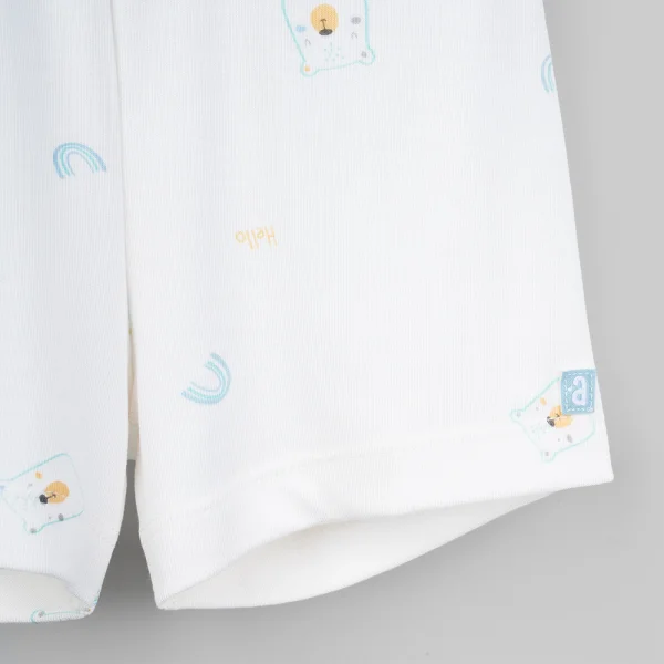 Set 2 bộ kháng khuẩn modal ngắn Animo VD0126012 (0-24M,Trắng-biển nhạt)