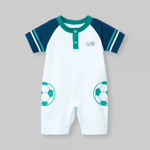 Bodysuit bé trai đùi Animo champs_soccer VD0526002 (0-12M,Trắng-navy)