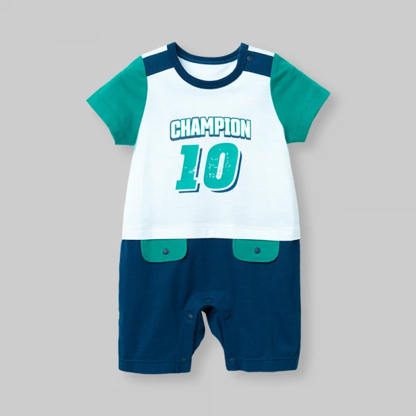 Bodysuit bé trai đùi Animo champs_soccer VD0526003 (0-12M,Trắng-navy-cổ vịt)