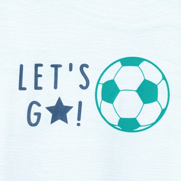 Bodysuit bé trai đùi Animo champs_soccer VD0526004 (0-12M,Trắng-xanh cổ vịt)