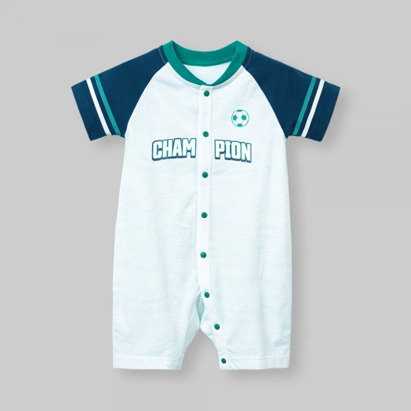 Bodysuit bé trai đùi Animo champs_soccer VD0526005 (0-12M,Trắng-navy)