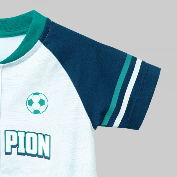 Bodysuit bé trai đùi Animo champs_soccer VD0526005 (0-12M,Trắng-navy)