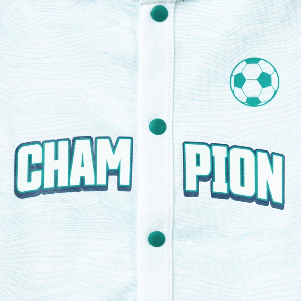 Bodysuit bé trai đùi Animo champs_soccer VD0526005 (0-12M,Trắng-navy)