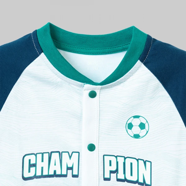 Bodysuit bé trai đùi Animo champs_soccer VD0526005 (0-12M,Trắng-navy)