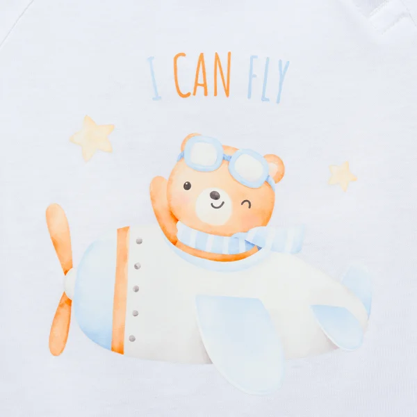 Bodysuit bé trai đùi Animo VD0126002 (0-12M,Trắng - xanh nhạt)