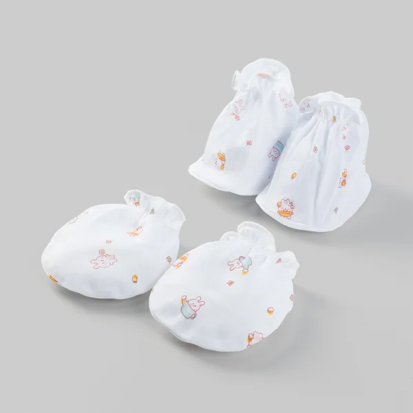 Set 6 bao tay chân bé gái thun Animo BA0126067 (NB, nhiều màu) *giao ngẫu nhiên