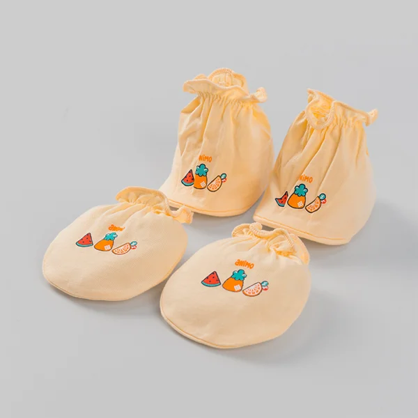 Set 6 bao tay chân bé gái thun Animo BA0126067 (NB, nhiều màu) *giao ngẫu nhiên