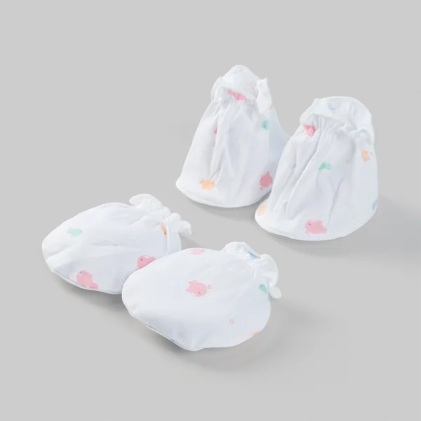 Set 6 bao tay chân bé gái thun Animo BA0126067 (NB, nhiều màu) *giao ngẫu nhiên