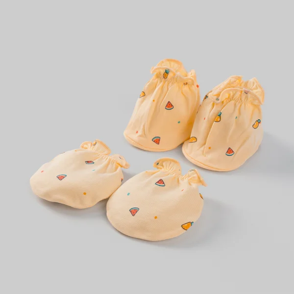 Set 6 bao tay chân bé gái thun Animo BA0126067 (NB, nhiều màu) *giao ngẫu nhiên