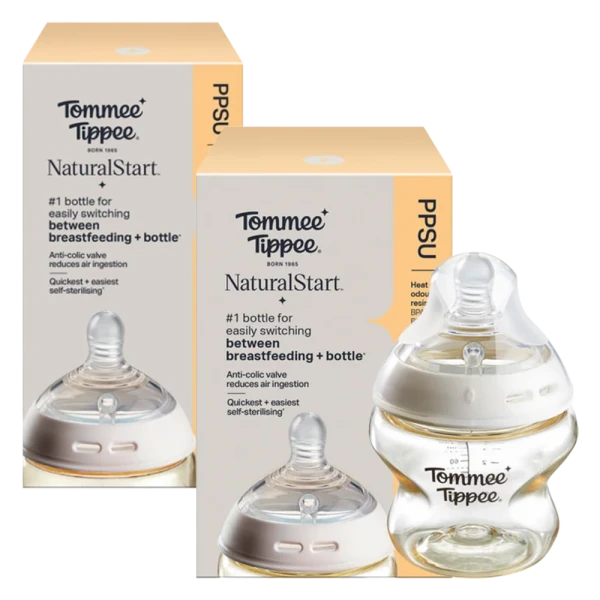 Combo 1 Bình Sữa PPSU Ty Siêu Mềm Tự Nhiên Tommee Tippee 150ml, Núm Ty Của Bình 0-3 Tháng và 1 Bình Sữa PPSU Ty Siêu Mềm Tự Nhiên Tommee Tippee 260ml, Núm Ty Của Bình 3-6 Tháng