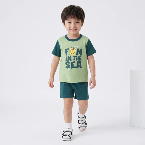 Bộ bé trai ngắn Animo Easy SU26 HN0526069 (1-4Y,Xanh lá)