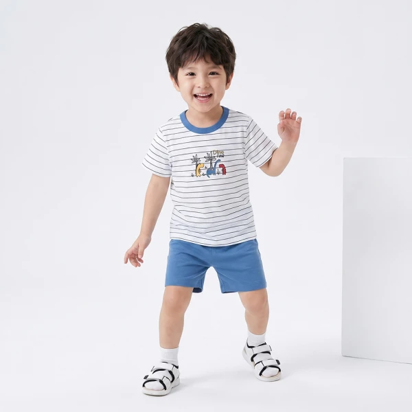 Bộ bé trai ngắn Animo Easy SU26 HN0626022 (1-4Y Trắng-Xanh)