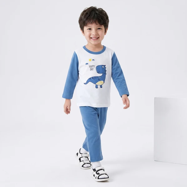 Bộ bé trai dài Animo Easy SU26 HN0626029 (1-4Y Trắng-Xanh)