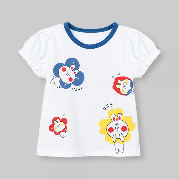 Bộ bé gái ngắn Animo Easy SU26 LU0826006 (1Y-4Y,Trắng-Navy)