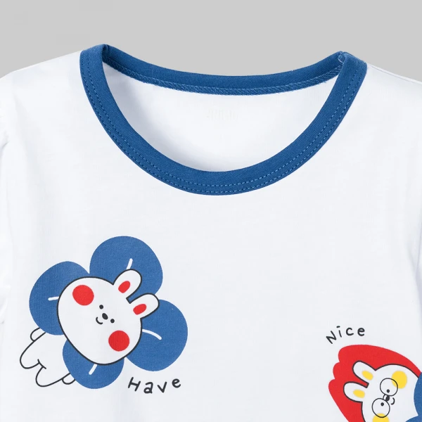 Bộ bé gái ngắn Animo Easy SU26 LU0826006 (1Y-4Y,Trắng-Navy)